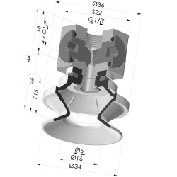 Ventosa 1.5 Fuelles Serie 91 Ø 34MM
