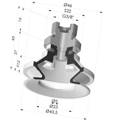 Ventosa 1.5 Fuelles Serie 91 Ø 40MM