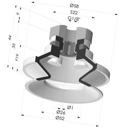 Ventosa 1.5 Fuelles Serie 91 Ø 50MM