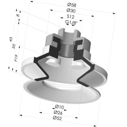 Ventosa 1.5 Fuelles Serie 91 Ø 50MM