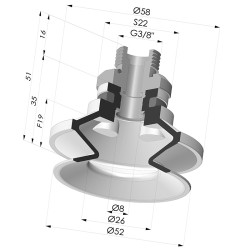 Ventosa 1.5 Fuelles Serie 91 Ø 50MM