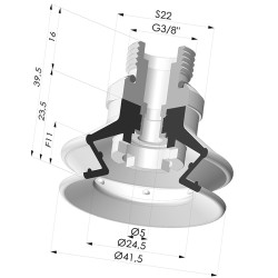 Ventosa 1.5 Fuelles Serie 97B Ø 41.4MM