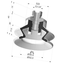 Ventosa 1.5 Fuelles Serie 97B Ø 52.5MM