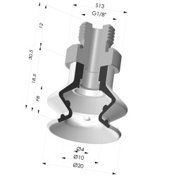 Ventosa 1.5 Fuelles Serie 97C Ø 20.4MM