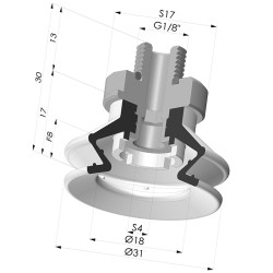 Ventosa 1.5 Fuelles Serie 97C Ø 31MM