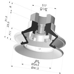 Ventosa 1.5 Fuelles Serie 97C Ø 41.4MM