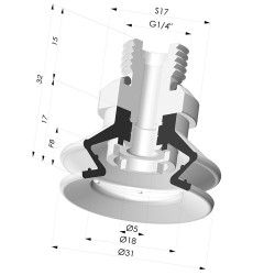 Ventosa 1.5 Fuelles Serie 97C Ø 31MM