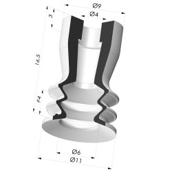 Ventosa 2.5 Fuelles Serie 96B Ø 11MM
