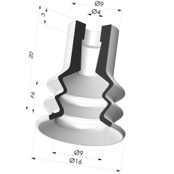 Ventosa 2.5 Fuelles Serie 96B Ø 16MM