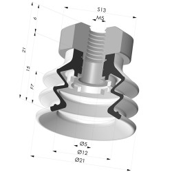 Ventosa 2.5 Fuelles Serie 96B Ø 20MM