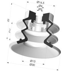 Ventosa 2.5 Fuelles Serie 96B Ø 30MM