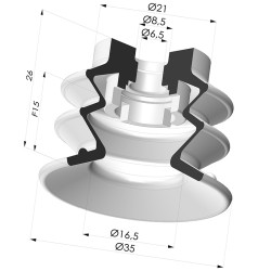 Ventosa 2.5 Fuelles Serie 96B Ø 35MM