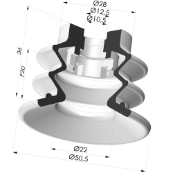 Ventosa 2.5 Fuelles Serie 96B Ø 50MM
