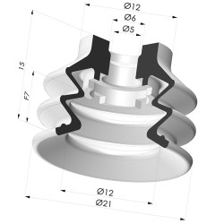 Ventosa 2.5 Fuelles Serie 96C Ø 20MM