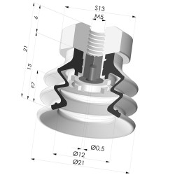 Ventosa 2.5 Fuelles Serie 96C Ø 30MM