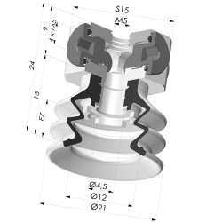 Ventosa 2.5 Fuelles Serie 96C Ø 30MM