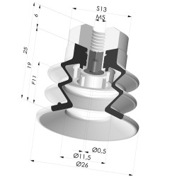 Ventosa 2.5 Fuelles Serie 96C Ø 25MM