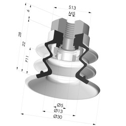 Ventosa 2.5 Fuelles Serie 96C Ø 30MM