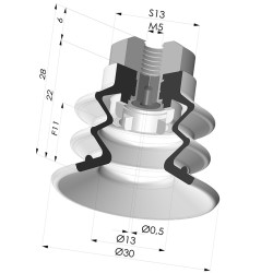 Ventosa 2.5 Fuelles Serie 96C Ø 40MM