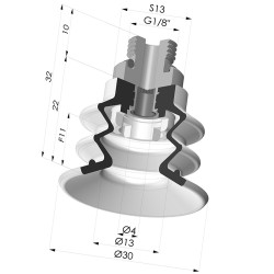 Ventosa 2.5 Fuelles Serie 96C Ø 40MM