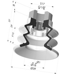 Ventosa 2.5 Fuelles Serie 96C Ø 40MM