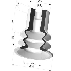 Ventosa 2.5 Fuelles Serie 96 Ø 15MM