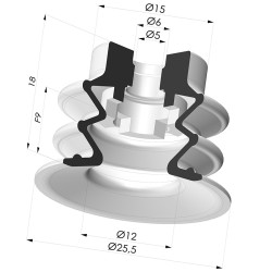 Ventosa 2.5 Fuelles Serie 96 Ø 25MM