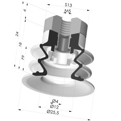 Ventosa 2.5 Fuelles Serie 96 Ø 25MM