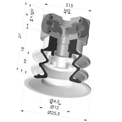 Ventosa 2.5 Fuelles Serie 96 Ø 25MM