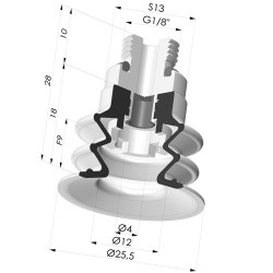 Ventosa 2.5 Fuelles Serie 96 Ø 25MM