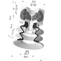 Ventosa 2.5 Fuelles Serie 96 Ø 35MM