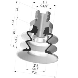Ventosa 2.5 Fuelles Serie 96 Ø 35MM