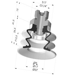 Ventosa 2.5 Fuelles Serie 96 Ø 35MM