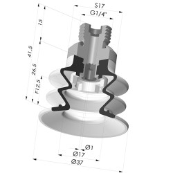 Ventosa 2.5 Fuelles Serie 96 Ø 35MM