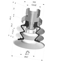 Ventosa 2.5 Fuelles Serie 96 Ø 35MM