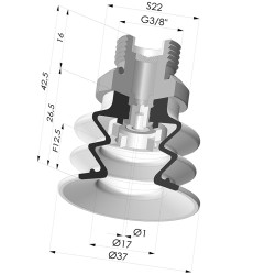 Ventosa 2.5 Fuelles Serie 96 Ø 35MM