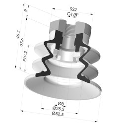 Ventosa 2.5 Fuelles Serie 96 Ø 52MM