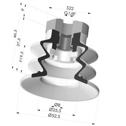 Ventosa 2.5 Fuelles Serie 96 Ø 52MM