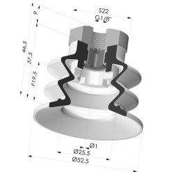 Ventosa 2.5 Fuelles Serie 96 Ø 52MM