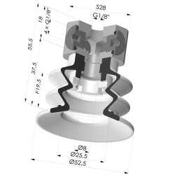 Ventosa 2.5 Fuelles Serie 96 Ø 52MM