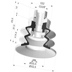 Ventosa 2.5 Fuelles Serie 96 Ø 52MM