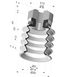 Ventosa 4.5 Fuelles Serie 92 Ø 20MM