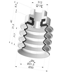 Ventosa 4.5 Fuelles Serie 92 Ø 30 MM