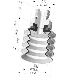Ventosa 4.5 Fuelles Serie 92 Ø 30MM