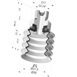 Ventosa 4.5 Fuelles Serie 92 Ø 30MM