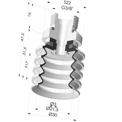 Ventosa 4.5 Fuelles Serie 92 Ø 30MM
