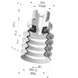 Ventosa 4.5 Fuelles Serie 92 Ø 30MM