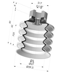 Ventosa 4.5 Fuelles Serie 92 Ø 40MM