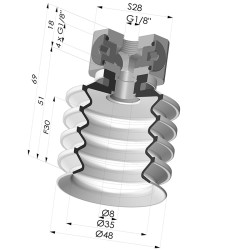 Ventosa 4.5 Fuelles Serie 92 Ø 50MM