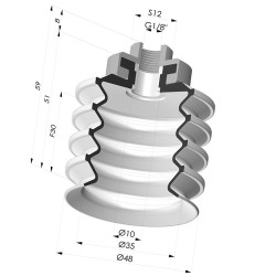 Ventosa 4.5 Fuelles Serie 92 Ø 50MM